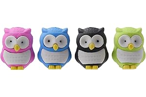 KUNFOWL 12 Pack Owl Erasers for Kids, 3D Animal Erasers for Boys and Girls, Fun Take Apart Erasers for School Supplies Prize Gifts Party Favors