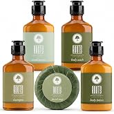 ROOTS AROMATHERAPY 150 Piece Airbnb Essentials for Hosts,Hotel Shampoo &amp; Conditioner Supplies for Guests, Body Wash Lotion &amp; Soap, Travel Size Toiletries Bulk Mini Sets Hygiene Kits Bar Soaps Air Bnb