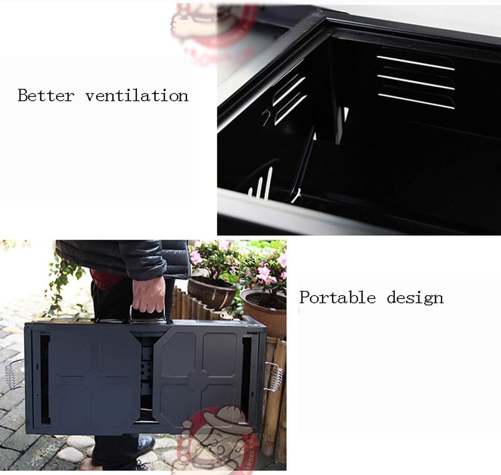 review zaizai Portable BBQ Grill, Folding Charcoal Barbecue Grill Rack, Barbecue Fire Pit Stainless Steel Charcoal Grill,Smoker Grill Racks for Outdoor,Travel,Picnic,Camping