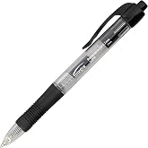 Integra Gel Pen, Retractable, Comfort Grip, 0.7mm Point, Black (Pack of 12)