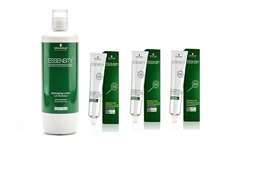 Schwarzkopf Essensity Hair Color Tube No. 3-0 Dark Brown 60 mL each (3 tube) + 1 Essensity Oil Developer 1000 ml