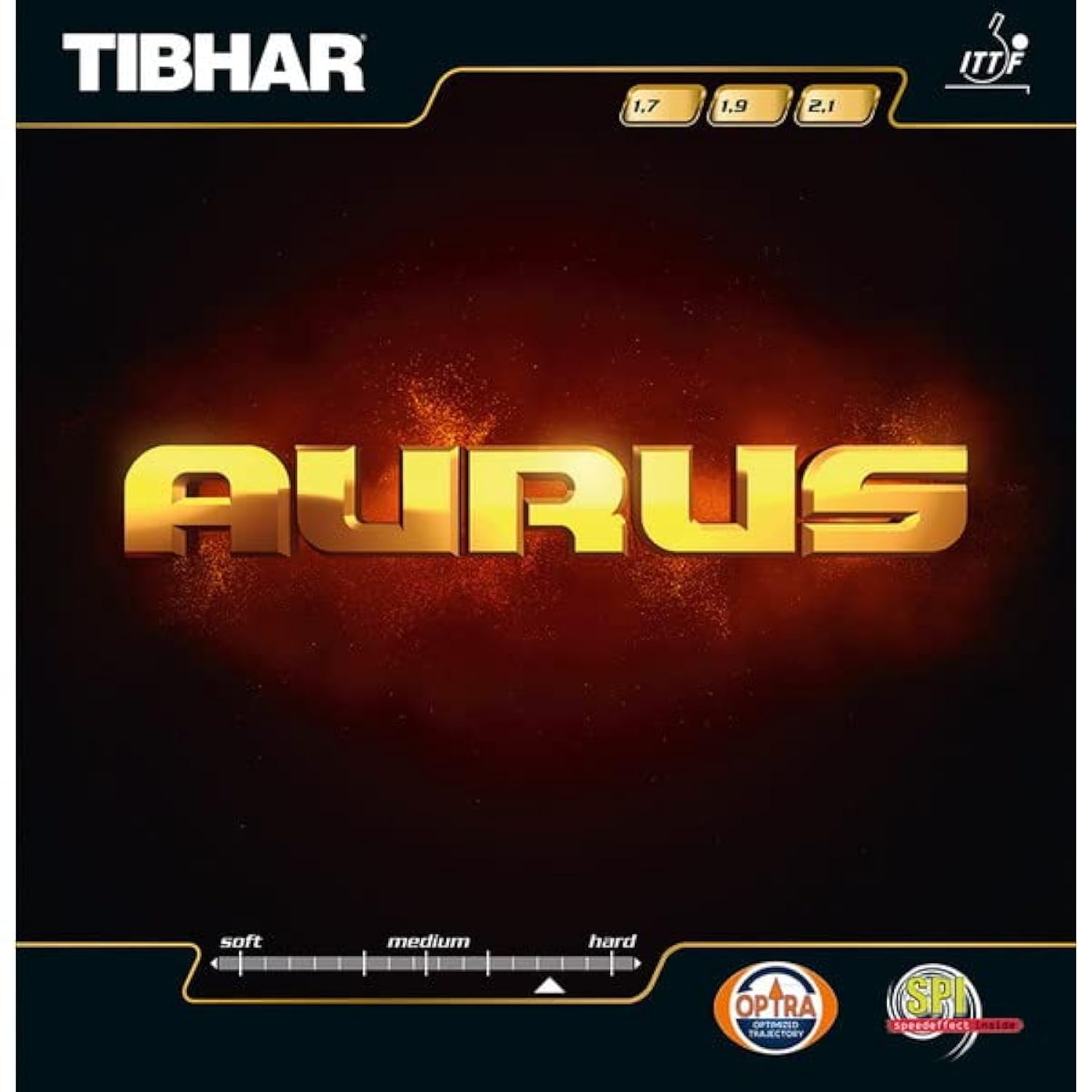 Tibhar Aurus Table Tennis Rubber (Red, 1.7mm)