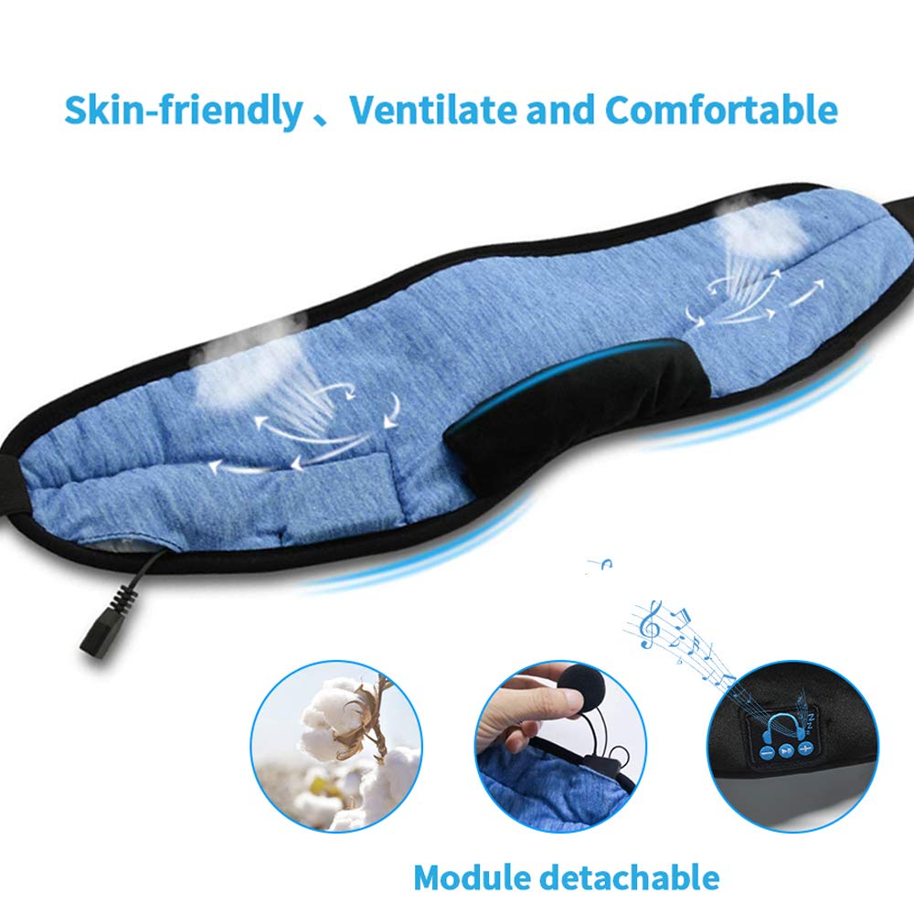 Bluetooth Sleep Mask for Women & Men Wireless Bluetooth Headphones Music Travel Sleeping Headset Ultra Soft Breathable Built-in Speakers Microphone ...