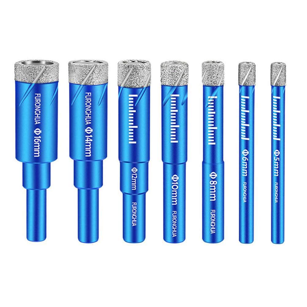 CENPEK 6Pcs Dry Diamond Drill bits Set 6-16mm Wax Cooled Brazed Holes Saw Bit Drilling Cutter for Toughest Porcelain Granite Tile Glass Ceramics Marble