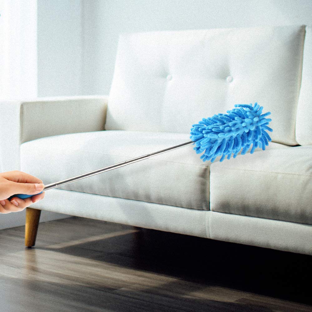 mifengdaer 6 Pack Bendable Microfiber Duster Extendable Dusting Brush Washable Duster, 3 Bendable and 3 Straight