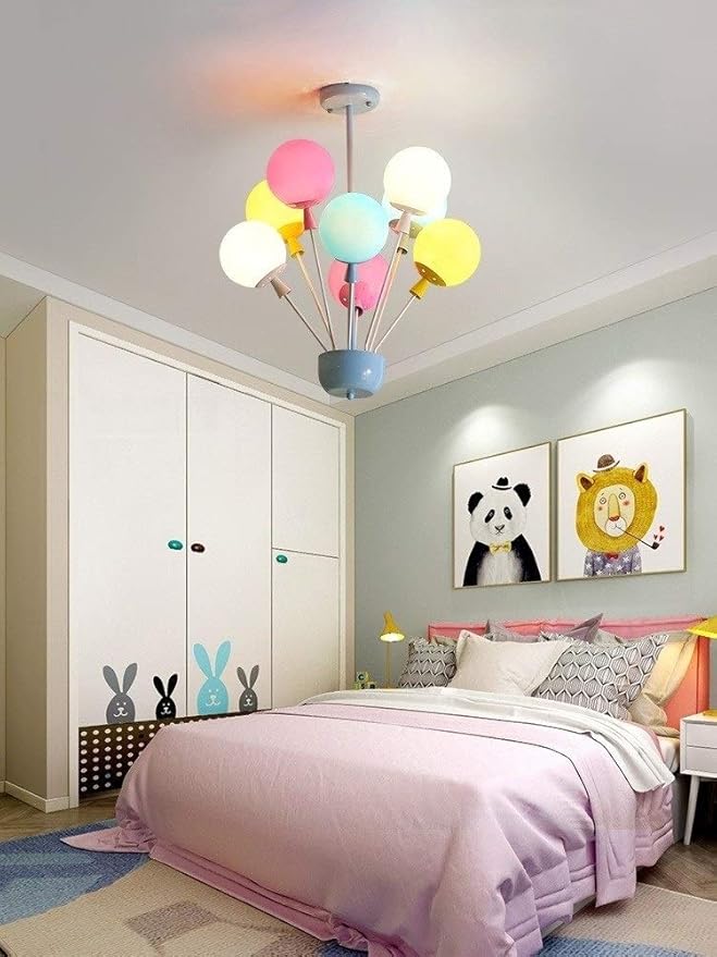 Bon Lustre Lampe Chambre Denfant Fille Creative Princesse Teddy Bear Lampe Led Plafond Dessin Anime Chambre Enfant Chambre Ameublement Et Decoration Lampes De Plafond