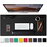 Leather Desk Pad Protector,Mouse Pad,Office Desk Mat, Non-Slip PU Leather Desk Blotter,Laptop Desk Pad,Waterproof Desk Writin