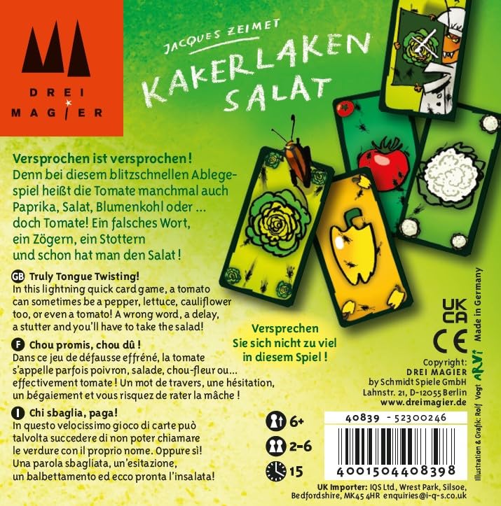 Schmidt Spiele 40839 Kakerlakensalat, Drei Magier Kartenspiel, grün 2