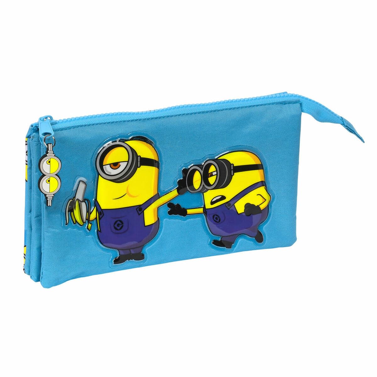 SAFTA 812228744 Mini Minions Triple Pencil Case 22X12X3Cm, Multicoloured