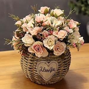 Amazon.com: LVLIDAN Artificial Flora Stems bunch Silk ...