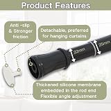 Venwemong Telescopic Curtain Rod 185-250 cm No Drill Black view 2