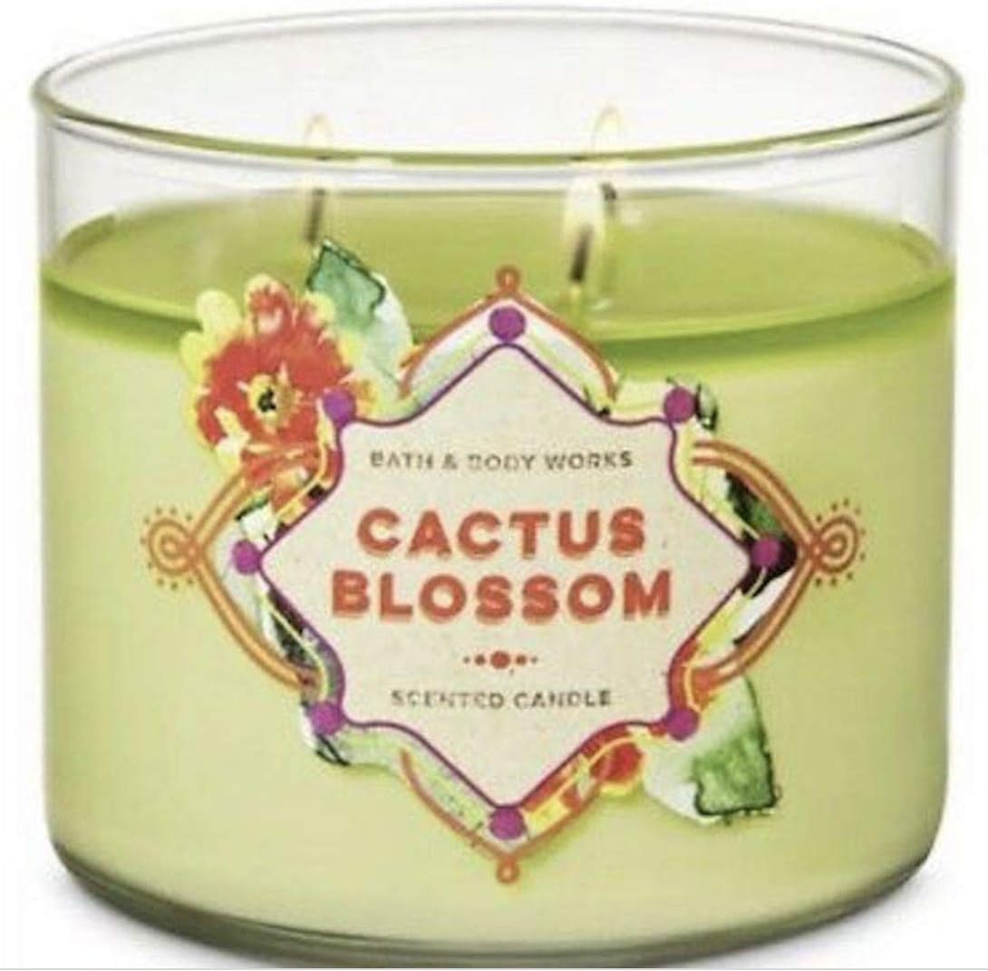 Amazon Com Bath And Body Works Cactus Blossom 3 Wick Candle 14 5 Oz 411 G Home Kitchen