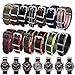PBCODE Seat Belt Nylon Strap Heavy Duty Military Watch Band Replacement Watch Straps 22mm Black Grey