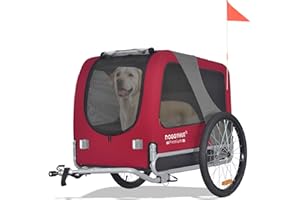 DOGGYHUT® Premium Large Pet Bike Trailer for Medium or Large Dog, Up to 78 lbs,Dog Bicycle Carrier,Low Center of Gravity,Easy Folding Frame