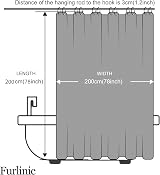 Furlinic Shower Curtain Mould Proof Waterproof 200x200cm Blue Grey 12 Hooks view 6