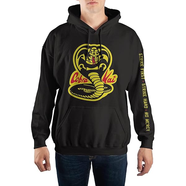 Cobra Kai Officially Licensed No Mercy Hoodie (Black), Large