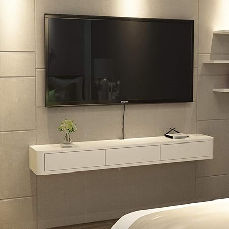 Fxpcqc Wall Mounted Floating Tv Stand Media Console Modern Storage Cabinet With Sliding Doors Living Room Tv Console Media Entertainment Shelf Floating Desk Hutch Storage Cabinet For Game Console Amazon Co Uk Kitchen