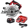 Milwaukee M18 18-Volt Lithium-Ion Cordless 6-1/2 in. Circular Saw W/ M18 Starter Kit (1) 5.0Ah Battery & Charger