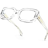 VISOONE Rectangle Blue Light Blocking Glasses Thick Square Frame Computer Glasses Vintage Women Men Harmony