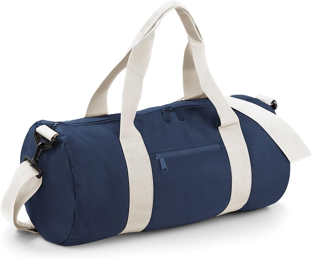 Bagbase 20 Liters Plain Gym Travel Outdoor Barrel Duffle Bag in Black/Fuchsia by BagBase Sacs de