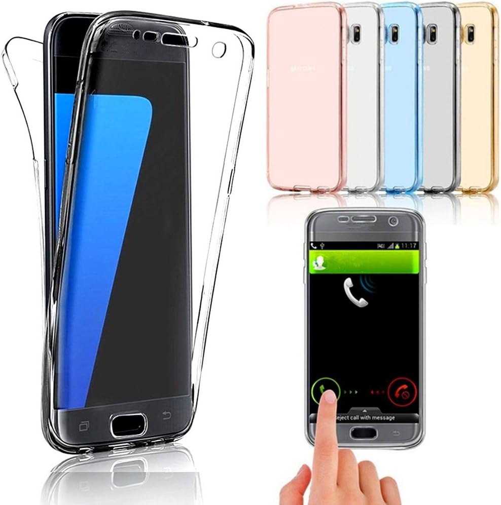 Hancda Full Body Case for Samsung Galaxy J6 2018 / J600, Case Cover Silicone Transparent Clear Soft TPU Gel Case, Slim Front and Back Cover 360 Degree Full Protection Cover for Galaxy J6 2018 / J600