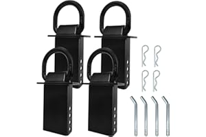 lifgarfe 4PCS 18000LBS Trailer Stake Pocket D Ring Tie Downs Fit for Flated Trucks and Trailers with Standard 2" x 4" Stake Pockets