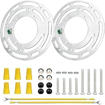 PATIKIL 2-Pack Light Fixture Mounting Bracket – 4-inch Round Crossbar With Ground Screw, Silver, For Chandeliers & Ceiling Lamps
