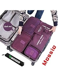 Mossio 7 Set Packing Cubes with Shoe Bag - Compression Travel Luggage Organizer