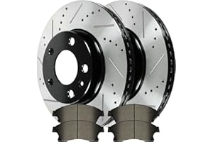 AUTO SHACK AutoShack SCD1522PR65187LR Front Drilled and Slotted Brake Kit Rotors Black and Ceramic Pads Pair of 2 Driver and Passenger Side Replacement for Chevrolet Cruze Limited 2011-2015 Cruze 2012-2017 Sonic