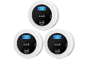 JNHCD 3 Pack Smoke and Carbon Monoxide Detector Powered by Battery with Digital Display, 2 in 1 Smoke and Carbon Monoxide Alarm with High Sensitivity