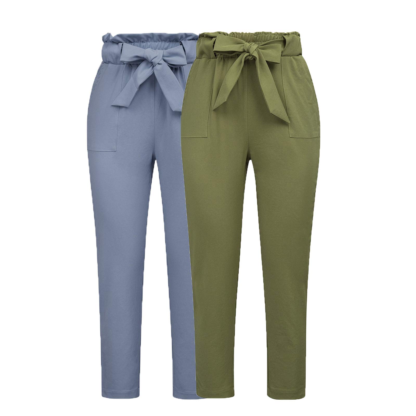 Cropped Paper Bag Waist Pants 