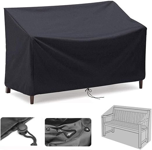 2 Seat Garden Bench Covers, 600D Oxford Fabric Outdoor Patio Bench Seat