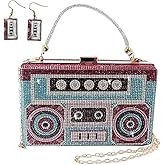 pearl&she Diamond Women Evening Handbags Purse Minaudiere Clutch Bag,Stack of Cash Dollars Crystal Clutch Purses