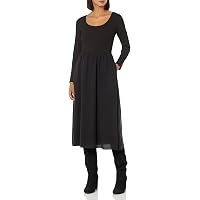 slim fit dress slacks Norma Kamali LS Shoulder Pad Turtle Flared Dress