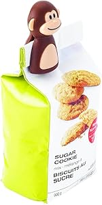 MSC International Joie Monkey Bag Clips, Set of 2, 2.75 1.75 x 1.5-Inches, BSG, Brown