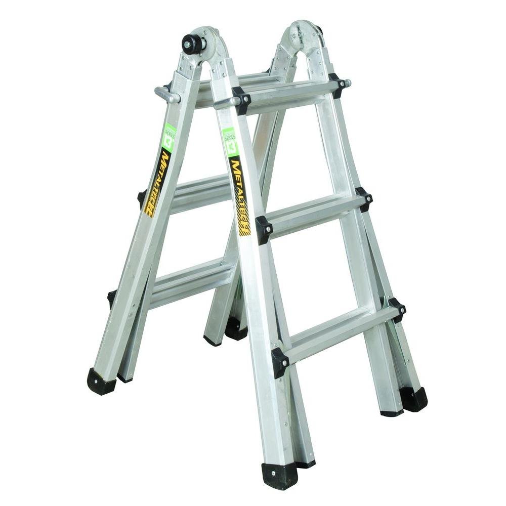 Metaltech E-MTL7100ST 17 ft. Aluminum Telescoping Multi-Position Ladder with 300 lb. Load Capacity