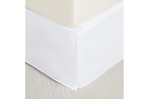 SONIVE Queen Bed Skirt PremiumSolid with Pleated Dust Ruffle 15-Inch Drop Easy to Put in Shrink Free and Fade Resistant White