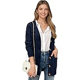Women's Cable Knit Cardigan - Open Front Button Up Sweater with Pockets, Chunky Cardigan for Winter Women's Cardigan