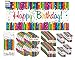 Rainbow Ribbon Birthday Party Supply Pack Bundle Serves 16 with Giant Banner