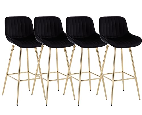 CIMOTA Swivel Bar Stools Set of Modern Velvet Bar Height