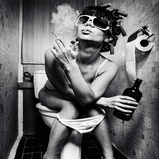 Amazon セクシーな美しさの黒と白の女性のキャンバスの絵画のポスターはパブバーの装飾の絵画を印刷します創造的なトイレの壁の写真40x60cmフレームなし ウォールステッカー オンライン通販