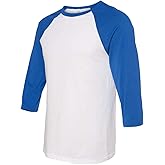 Canvas Unisex 3/4-Sleeve Baseball T-Shirt, Wht/True Royal, Small