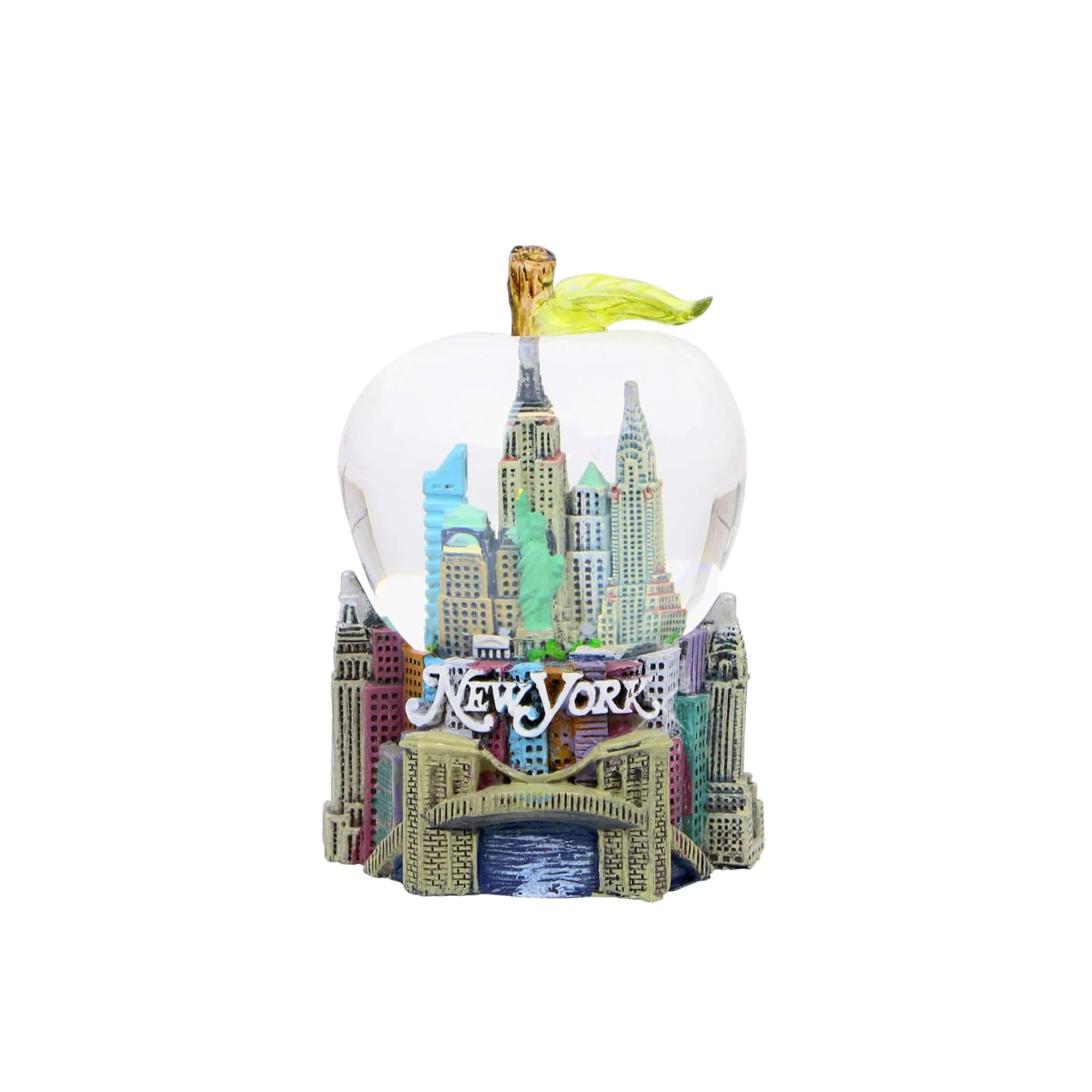 Photo 1 of Mini New York City Snow Globe Apple Leaf 2.5 Inch NYC Snow Globe
