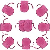 wanerxin 10pcs Mini Small Velvet Drawstring Pouches Gift Bags for Jewelry,Ring,Earrings,Earphone,Wedding Favors, Party Favors,2.7" X 3.5"(Baby pink)