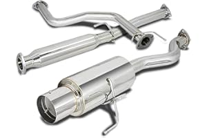 DNA MOTORING CBE-HC963 Muffler CatBack Exhaust System [Compatible with 96-00 Honda Civic 3-Door Hatchback SOHC]