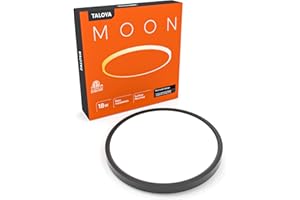TALOYA LED Flush Mount Ceiling Light 5000k 8.9inch Round Black 18w=180w(Equivalent) Simple Lamp for Bedroom Hallway Kitchen Gallery Low Ceilings Areas, ETL Listed