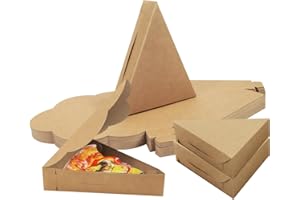 YQWIN 50Pcs Pizza Box Kraft Pizza Slice Box Pizzas Slice Container Pizzas Holder Single Slice Pie Storage Container Kraft Pap