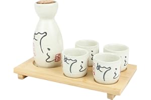 PUNNIO Japanese Sake Set (White-R)