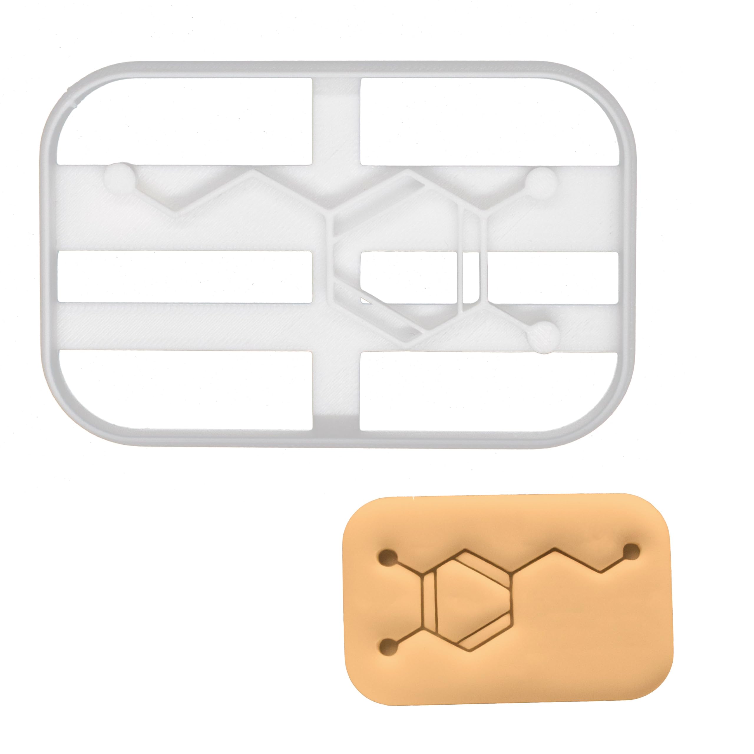 BAKERLOGY Dopamine Molecule Cookie Cutter - Detailed Biscuit Cutter Design for Baking and Crafts, Ideal on Fondant, Dough, Clay
