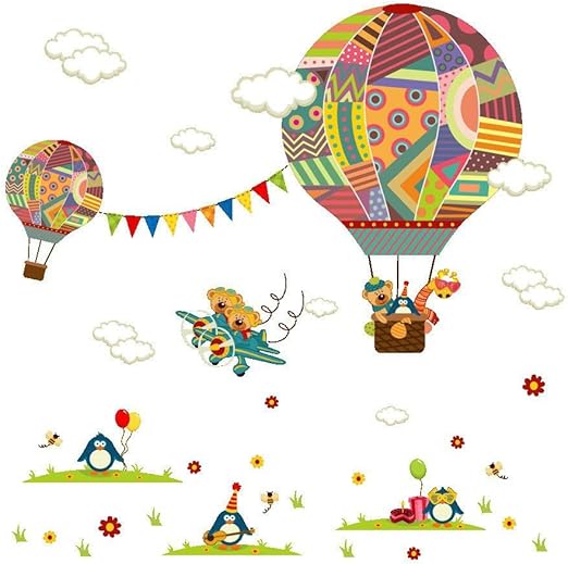 Amazon Com Willowswayw Baby Kids Room Decal Cartoon Hot Air